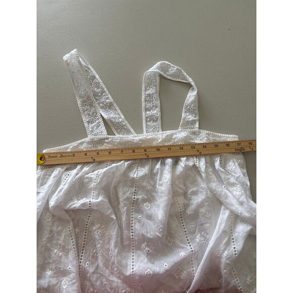 Unsubscribed Tank Top Women Size Small White Semisheer Eyelet Embroidered Floral - Picture 8 of 13